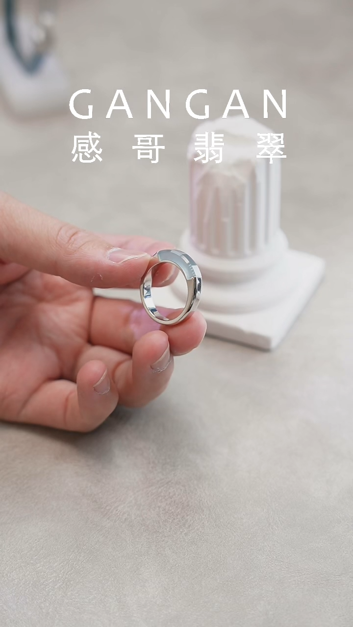 未镶嵌戒指翡翠M*白冰方戒指21号