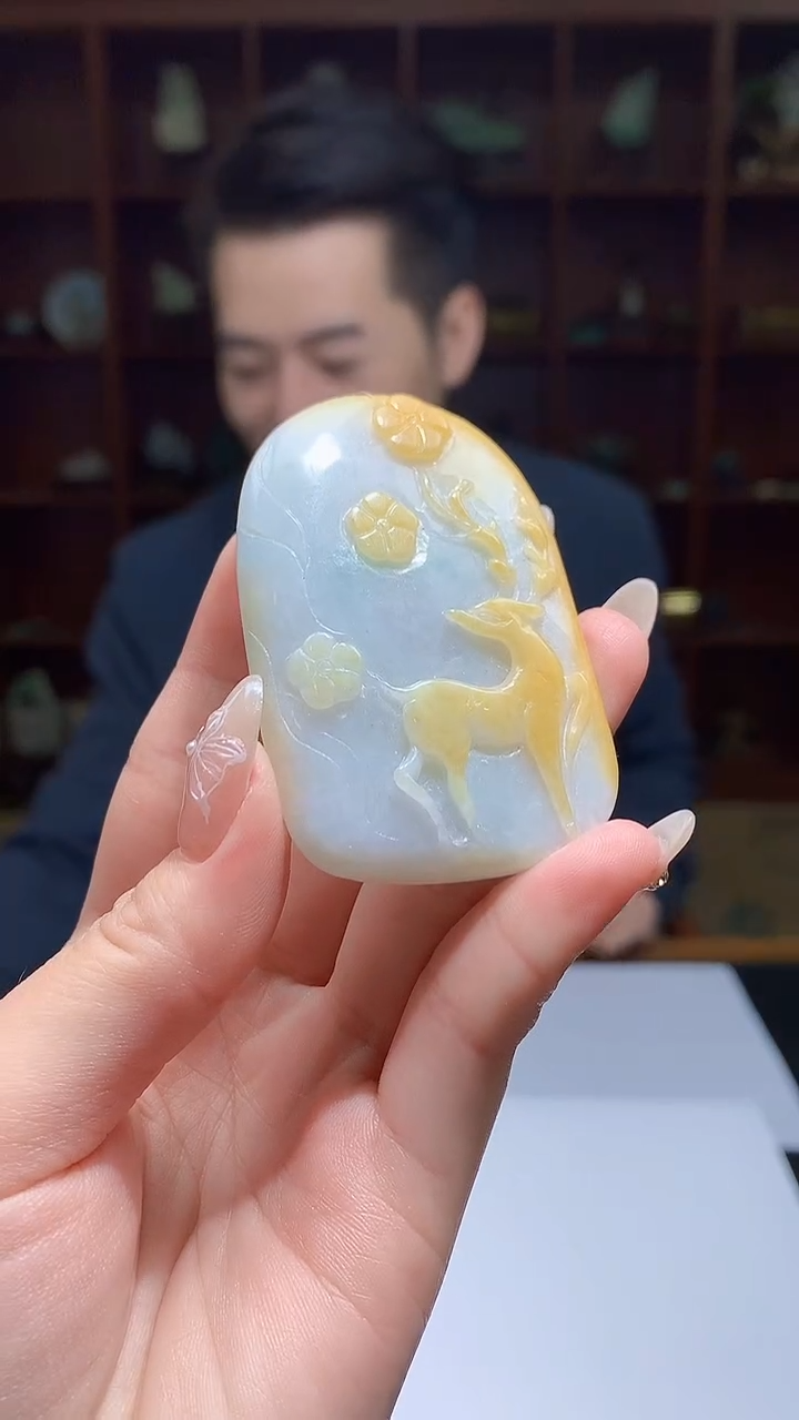 【闪购商品】定制翡翠未镶嵌8046jj-毛货挂件8