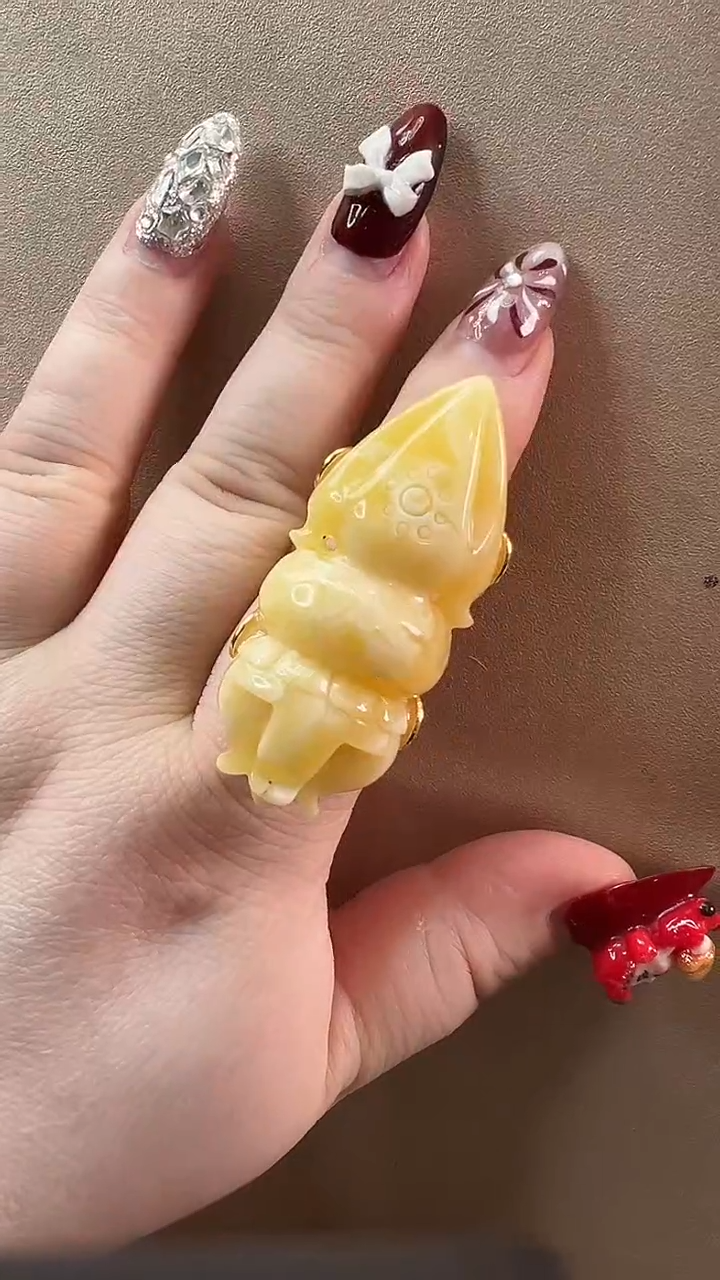 【闪购商品】琥珀戒指银S925镶嵌戒指