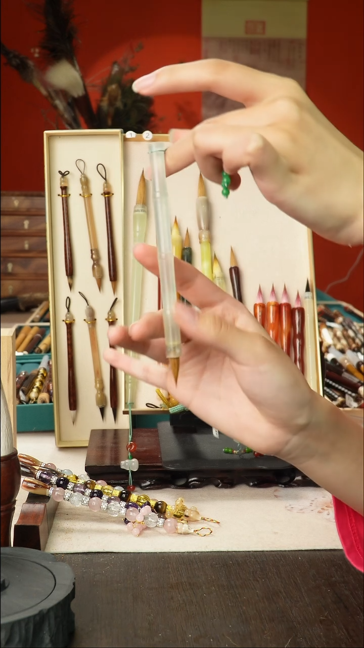 孤品高货毛笔链接 清水试笔 蘸墨不退