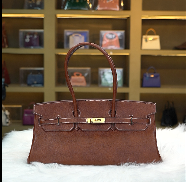 【尺寸：40*17*22】SISI原创设计高定真皮女包时尚百搭3869 栗子色