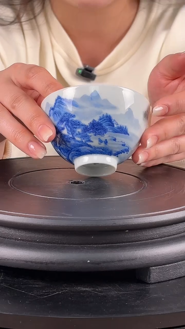 杯子陶瓷瑞林珍藏山水内外绘陶瓷单杯