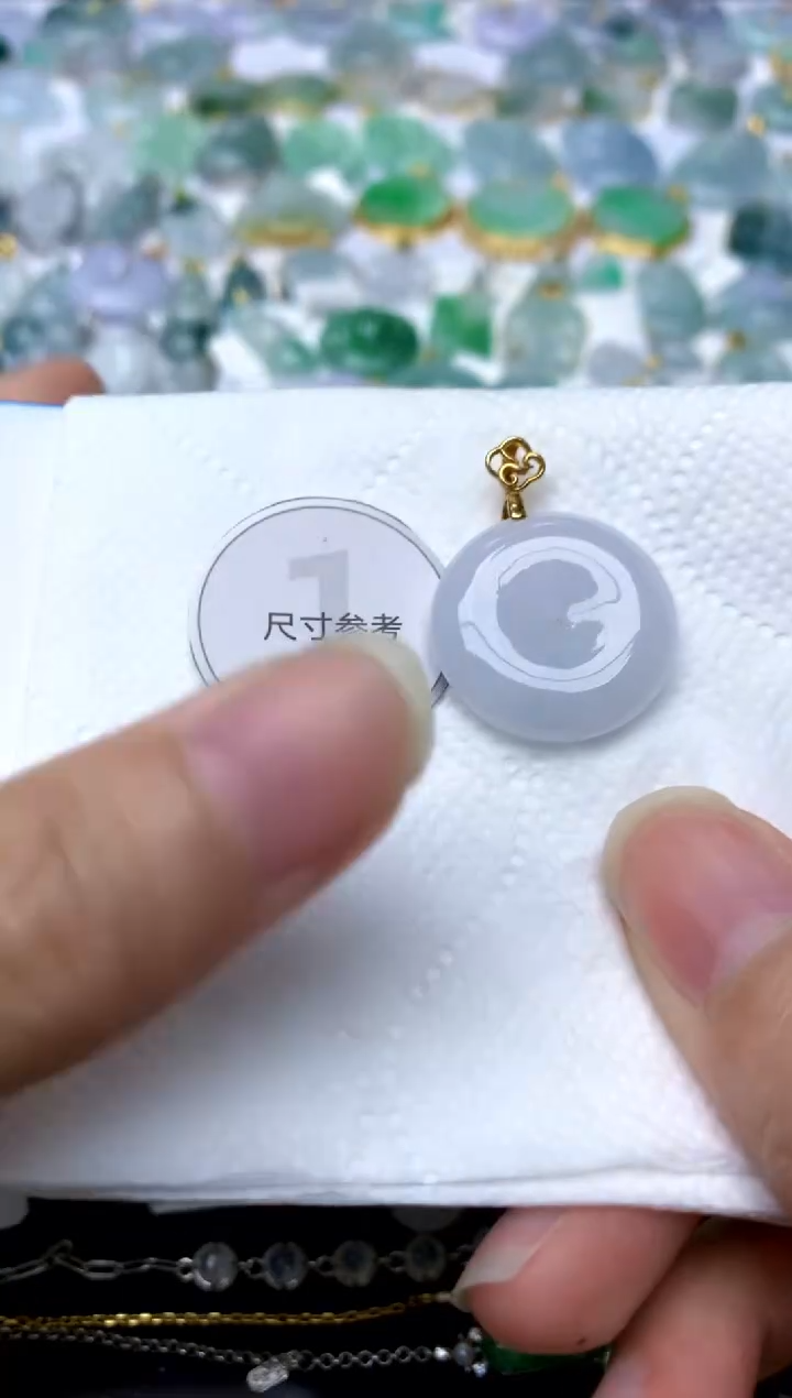 颈饰银S925镶嵌翡翠天然A货翡翠