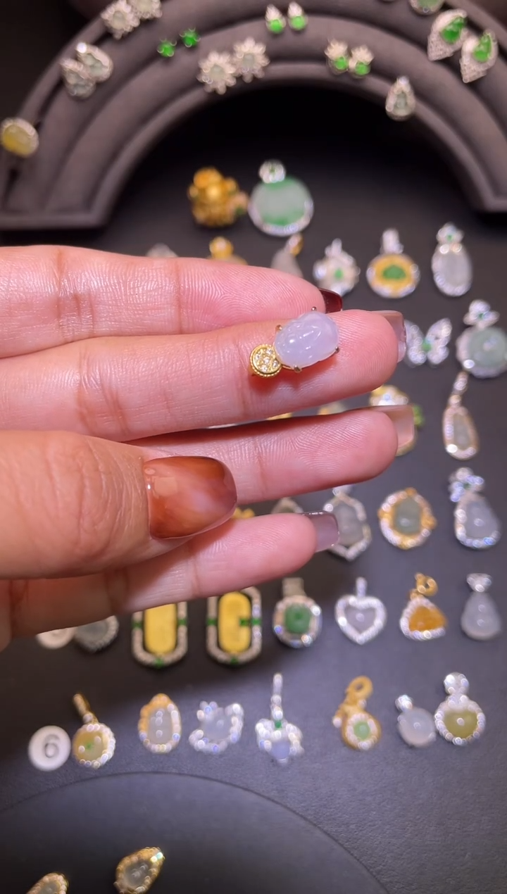 吊坠(不含链)银S925镶嵌翡翠1