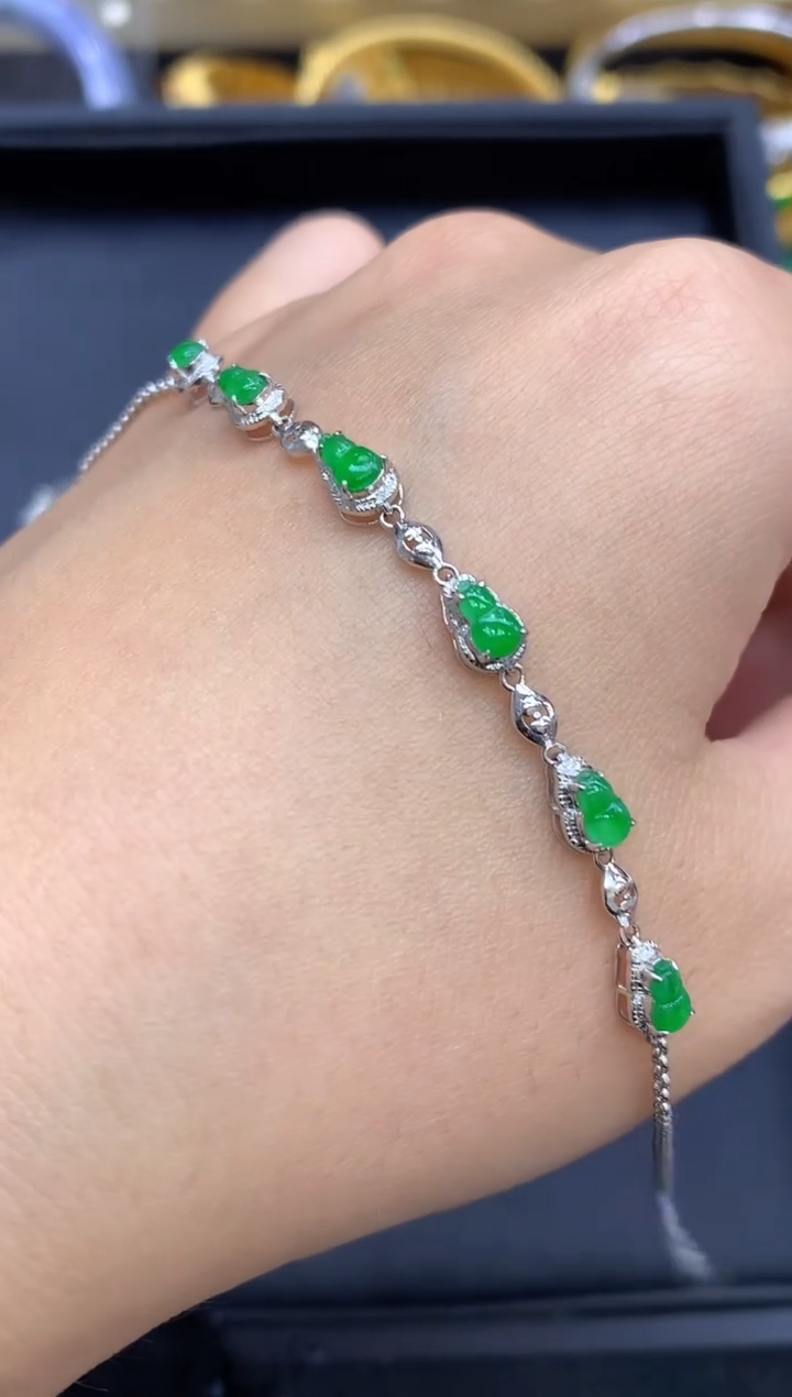 18K金镶嵌手链翡翠431-中国好珍宝