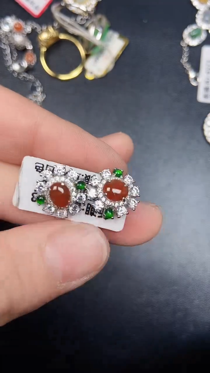 银S925镶嵌戒指翡翠3810