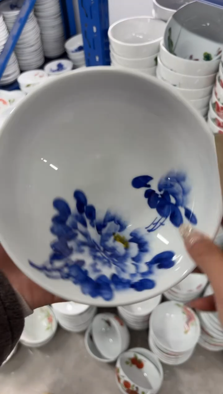 瓷片景德镇高温陶瓷食品级手绘釉中彩-大胖碗