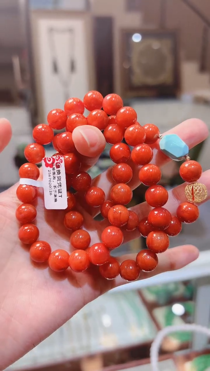 【闪购商品】南红玛瑙项链18K金镶嵌镂空球南红项链T