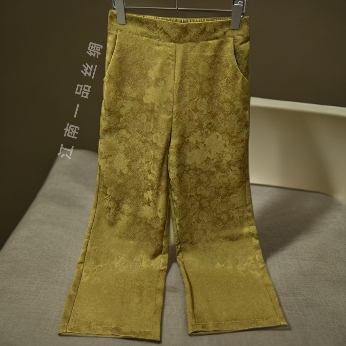 【提花裤】新中式女士秋季新款提花松紧腰直筒洋气百搭长裤国风裤子