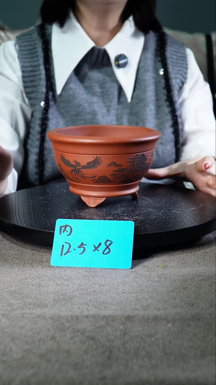 宜兴紫砂花盆小盆盆