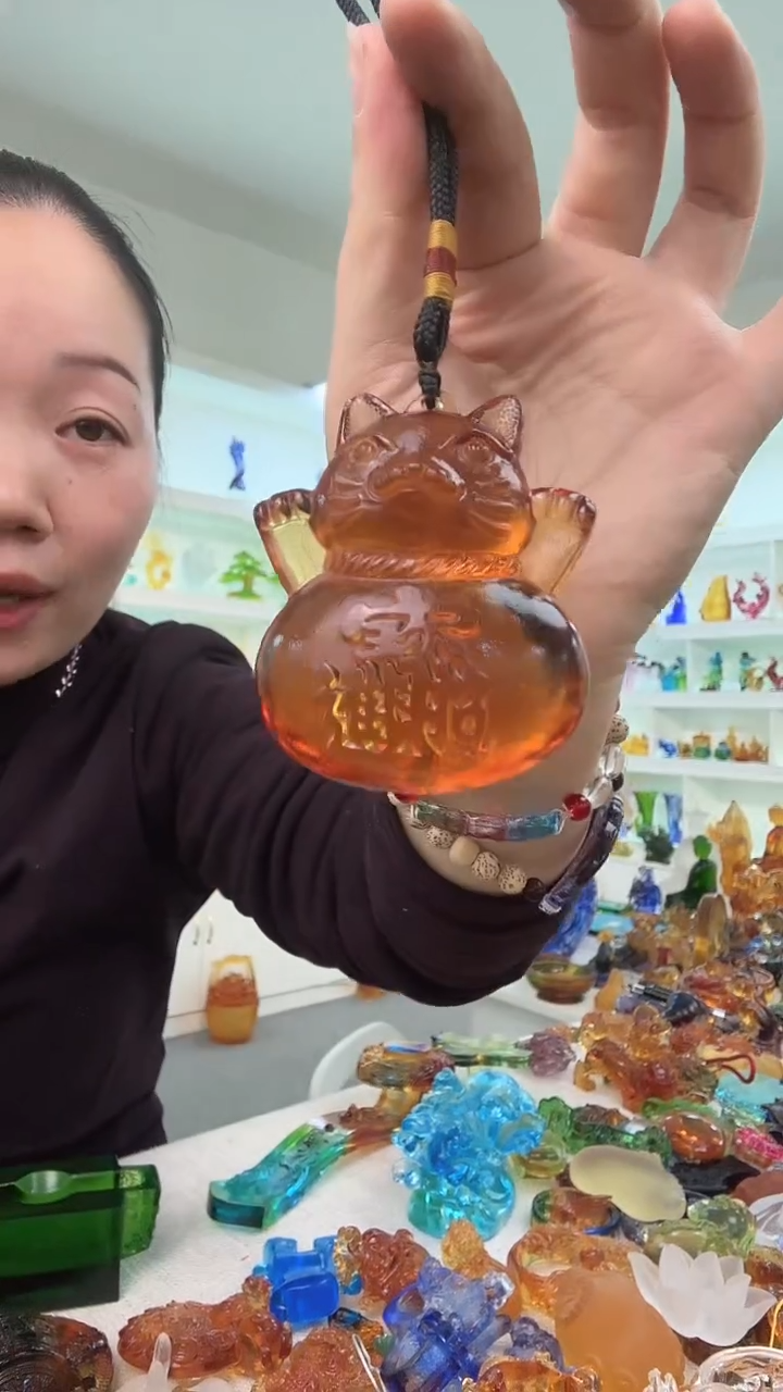 手工艺品琉璃招财猫