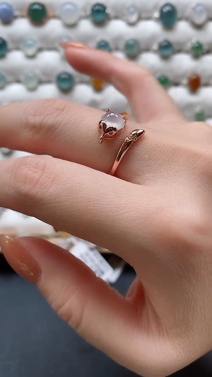 【闪购商品】翡翠戒指银S925镶嵌一物一证一礼盒