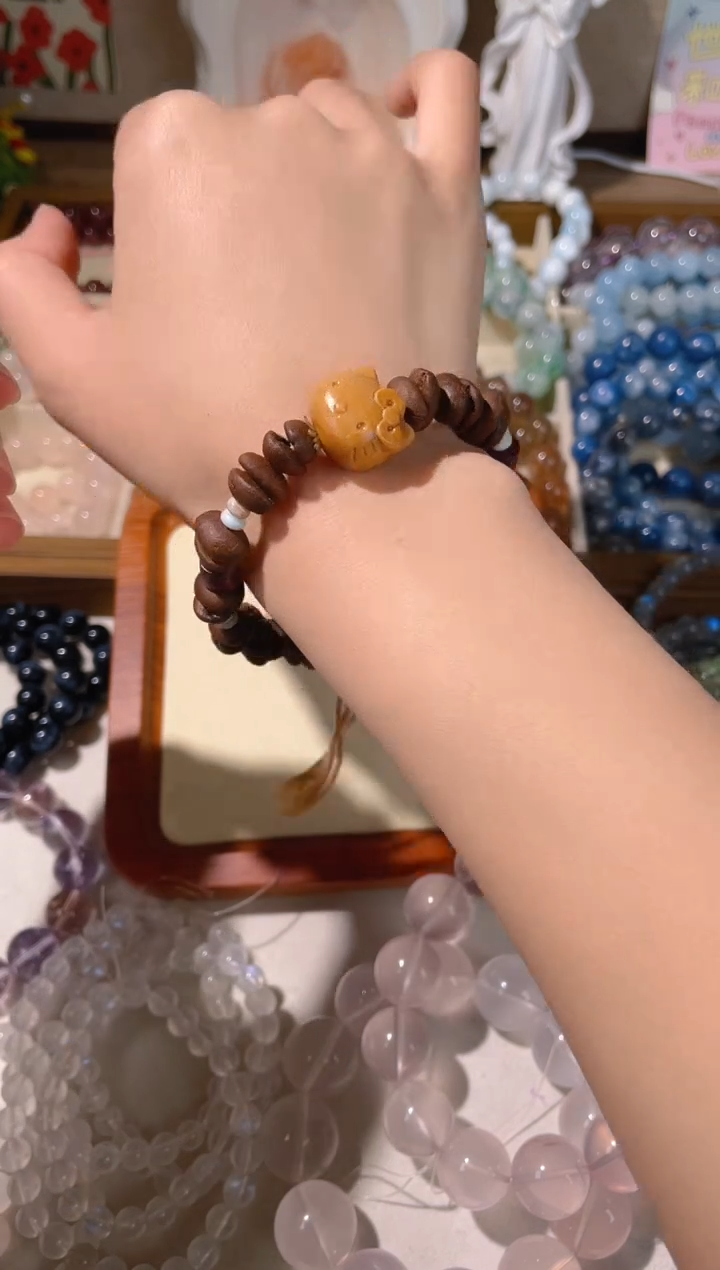 【闪购商品】烟晶手链银S925镶嵌真咖啡店设计款手串