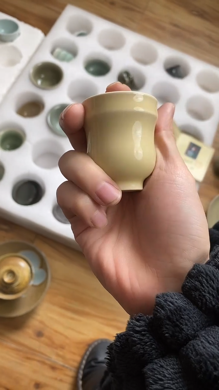 【山隐青瓷】龙窑柴烧杯子    微瑕    20cc