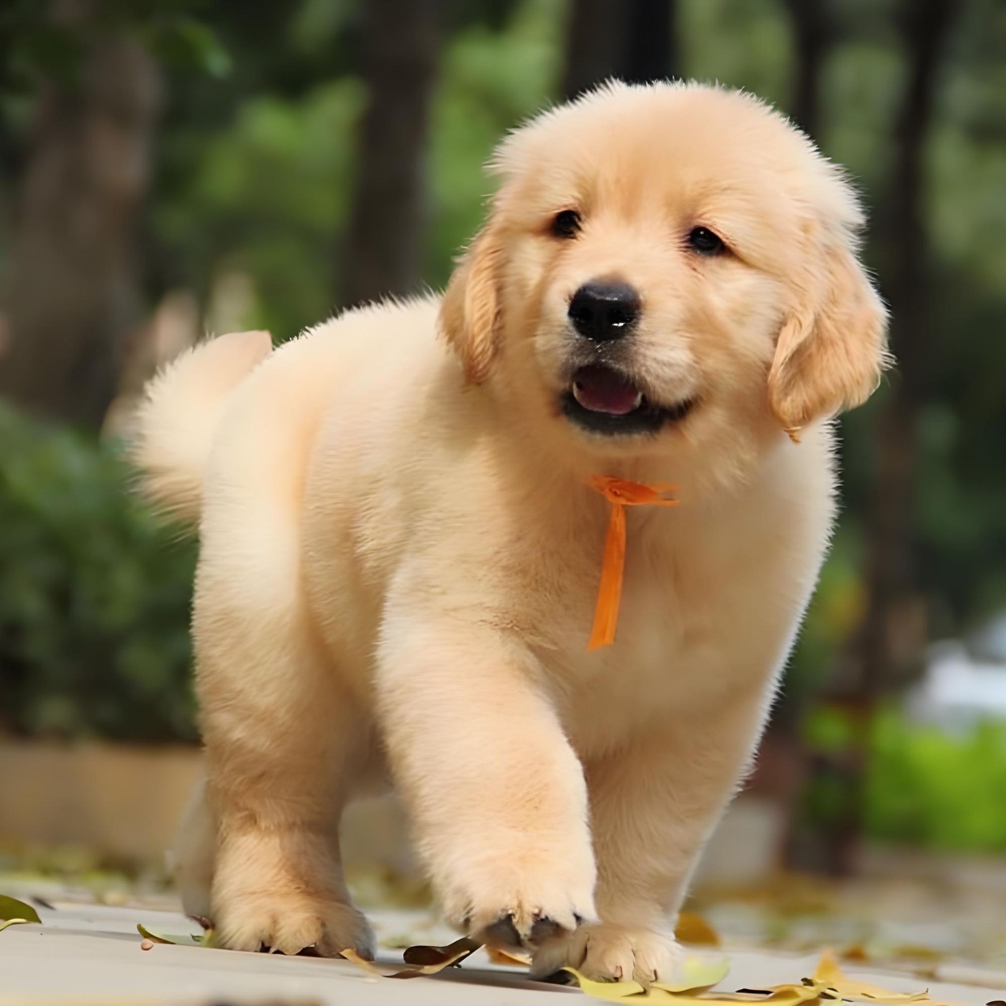 混血沙滩金金毛幼犬可爱宠物狗