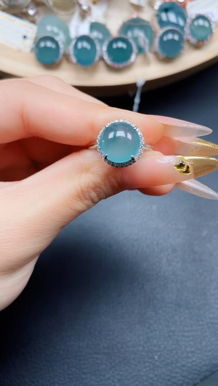 【闪购商品】翡翠戒指银S925镶嵌翡翠