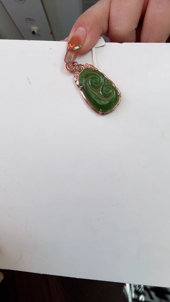 【闪购商品】和田玉颈饰银S925镶嵌如意吊坠