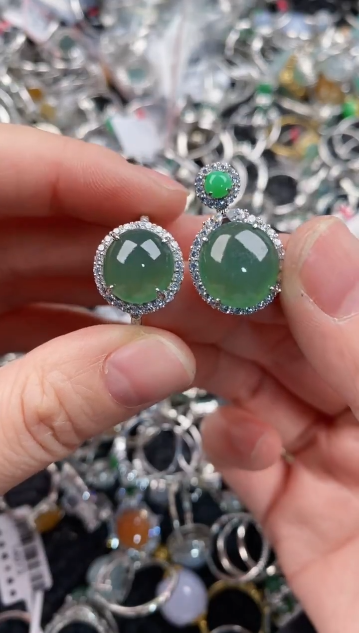 银S925镶嵌戒指翡翠888  3