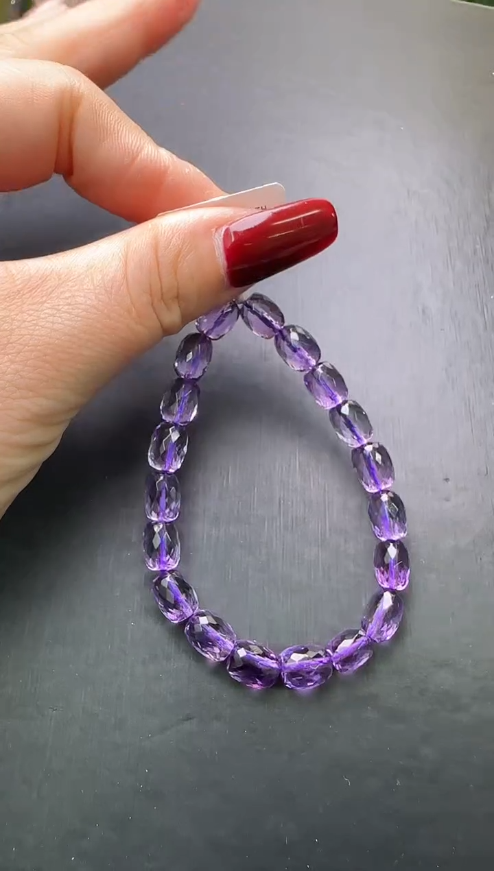 【闪购商品】水晶手串未镶嵌紫水晶桶珠刻面手串 M20401