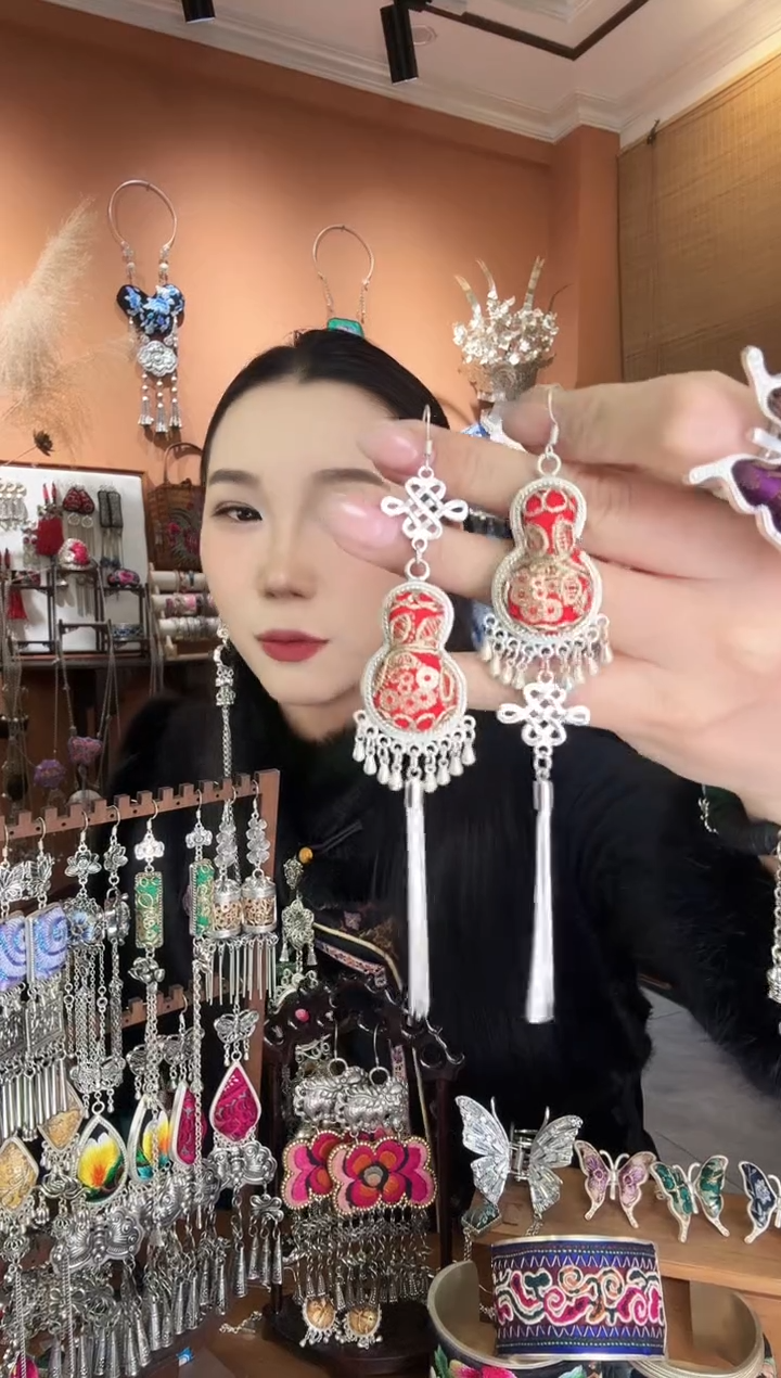 刺绣纯手工民族风耳环