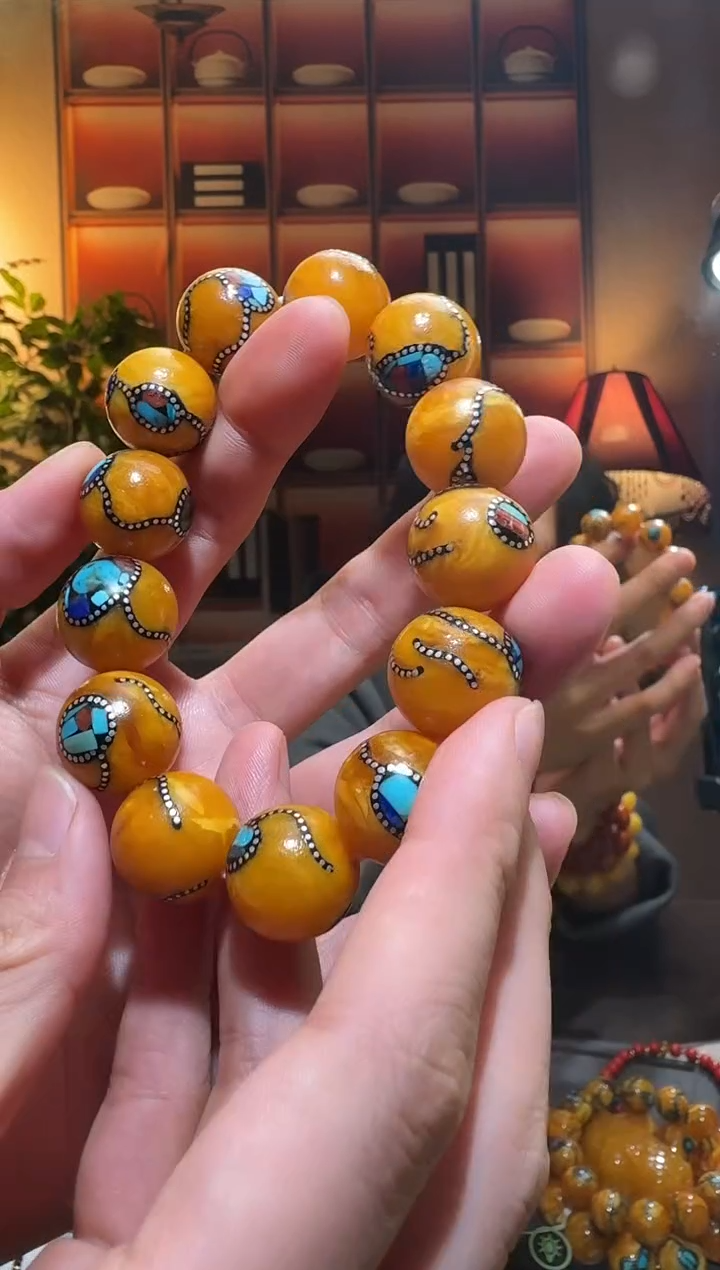 蜜蜡颈饰未镶嵌1590天然蜜蜡珠宝奇石