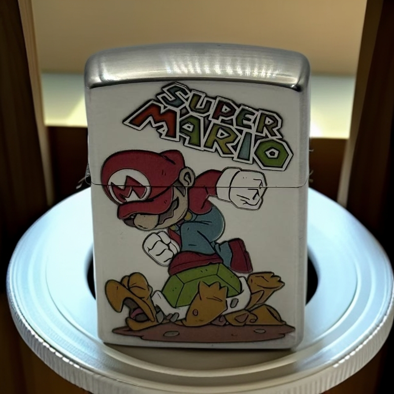 【陀螺老师】打火机马里奥钛彩创意防风打火机男女款礼盒装