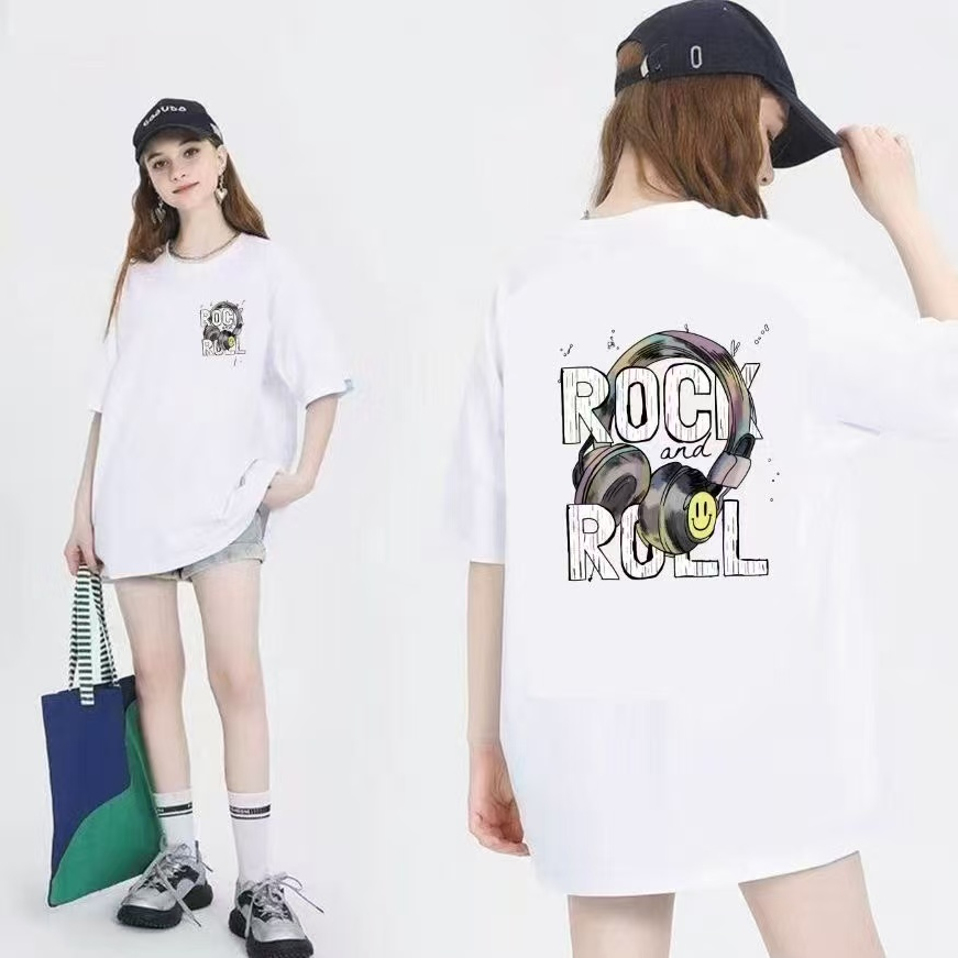 t恤上衣男士时尚夏季半袖潮流印花短袖男t恤圆领宽松百搭卡通