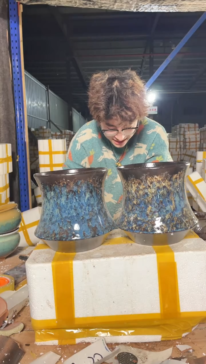 紫砂花盆宜兴紫砂粗陶花盆26.8/19