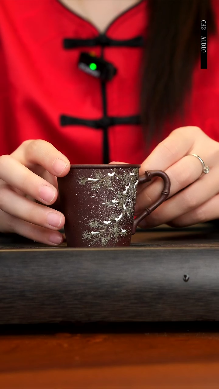 【闪购商品】紫砂茶壶紫泥把手杯 雪松