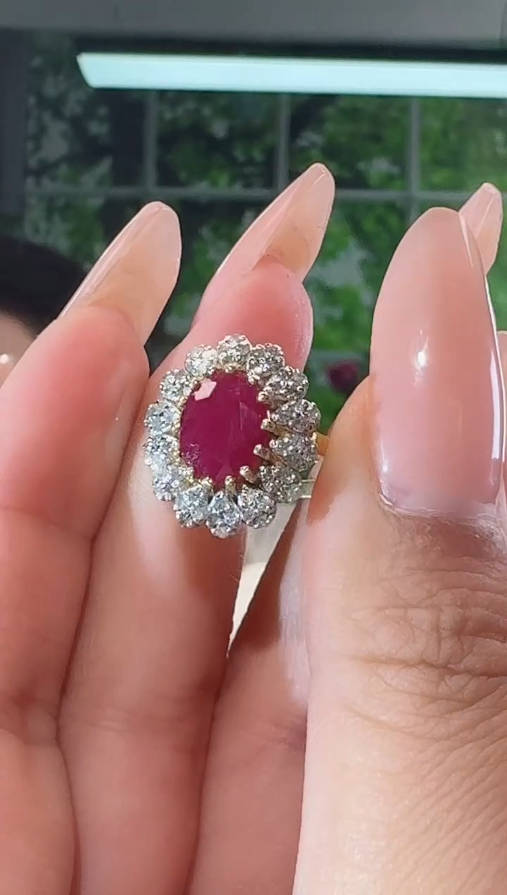 银S925镶嵌戒指红宝石戒指