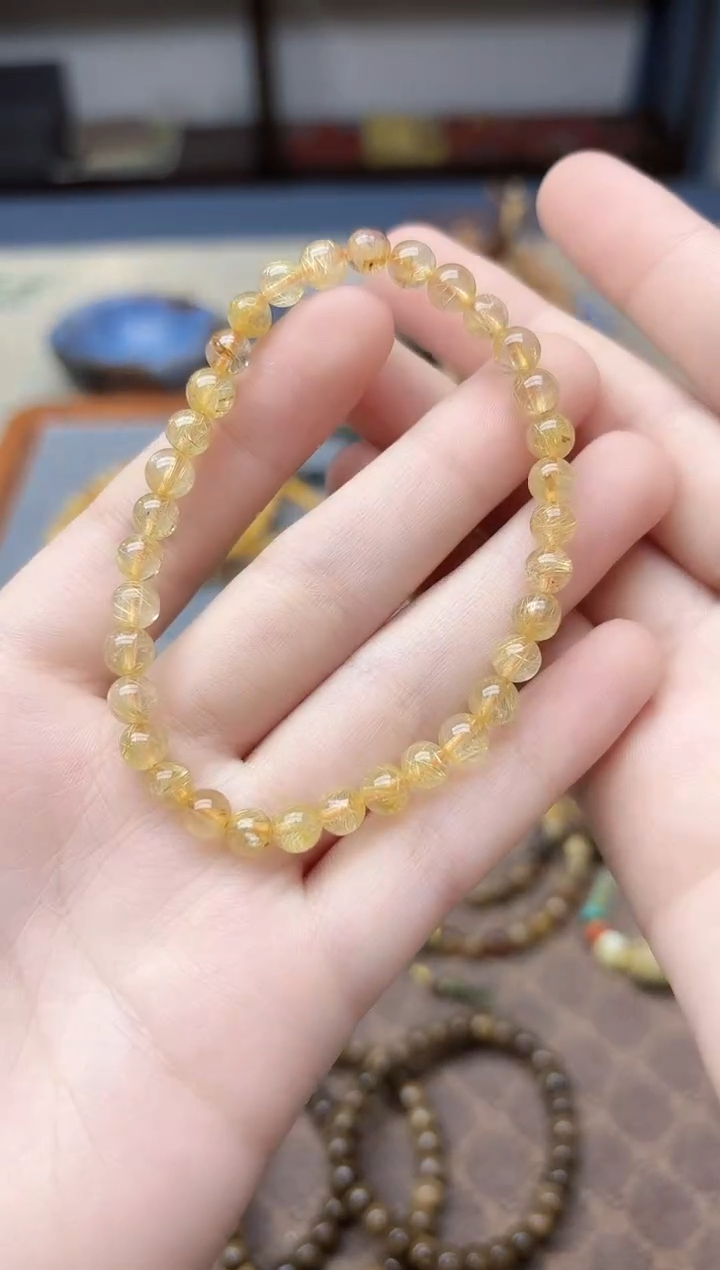 未镶嵌车挂水晶发晶水晶手串5.5mmZD