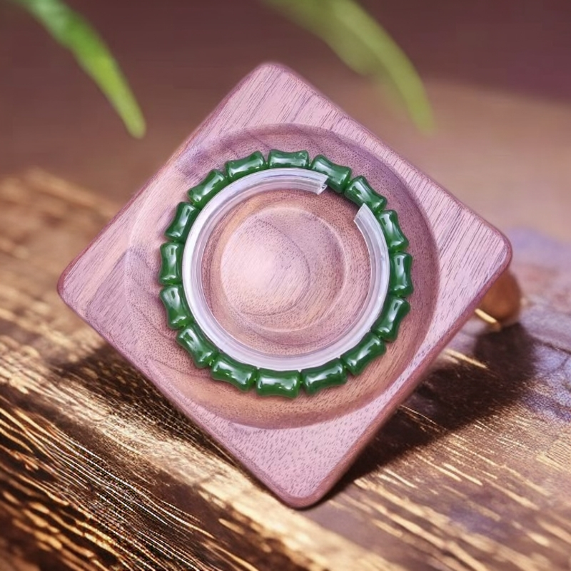 【铭匠珠宝】俄罗斯产地 073 俄碧菜绿竹节8mm