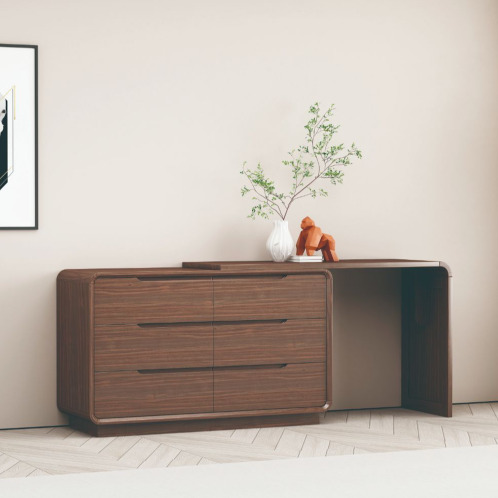 黑胡桃木实木斗柜现代中式三四五斗柜简约储物柜抽屉式WD60