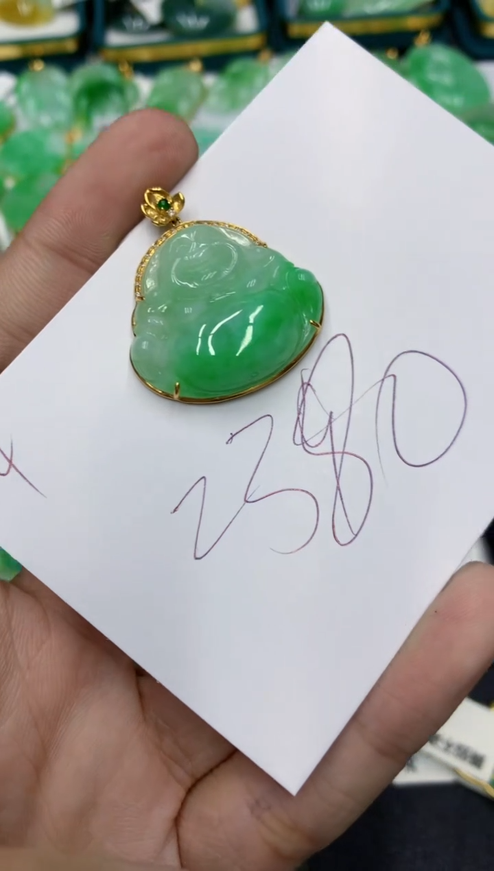 【闪购商品】翡翠颈饰18K金镶嵌11111111