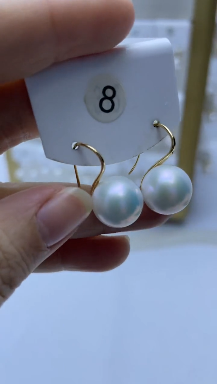 银S925镶嵌耳饰淡水珍珠8