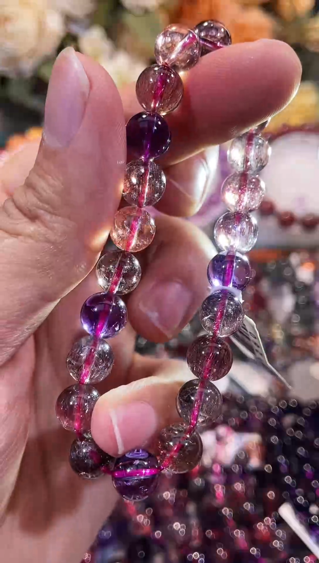 未镶嵌手链水晶浓满矿黑加仑超七8m+