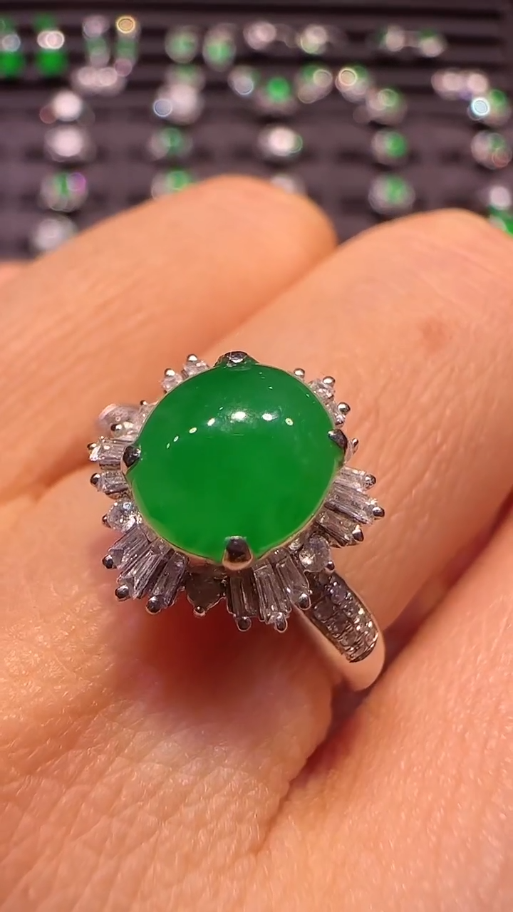 【闪购商品】翡翠戒指18K金镶嵌戒指