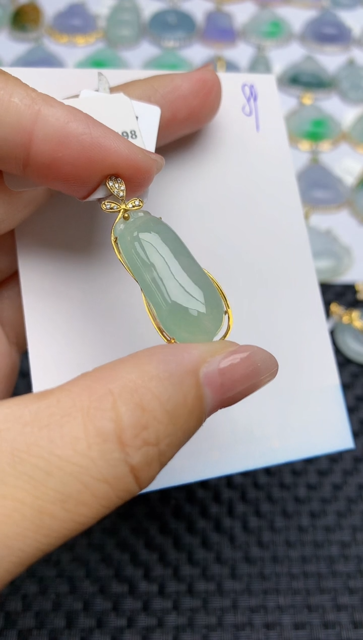 【闪购商品】翡翠颈饰18K金镶嵌天然A货翡翠 89