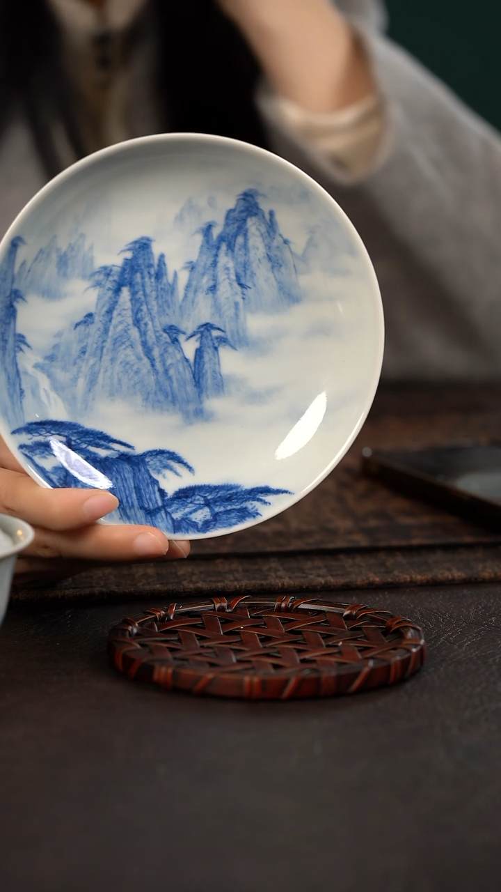【闪购商品】杯聚澜堂国画山水壶承