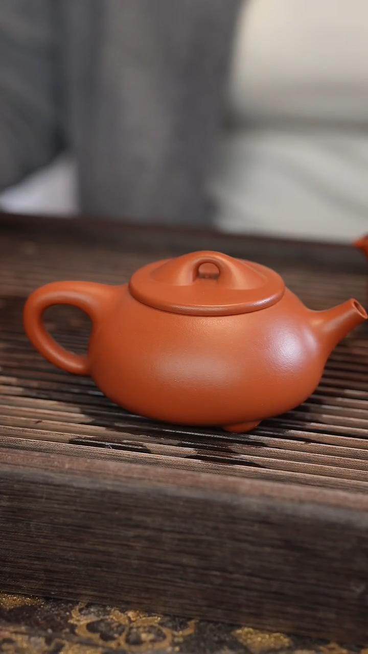 茶壶紫砂景舟石瓢 朱泥 半手工 180cc