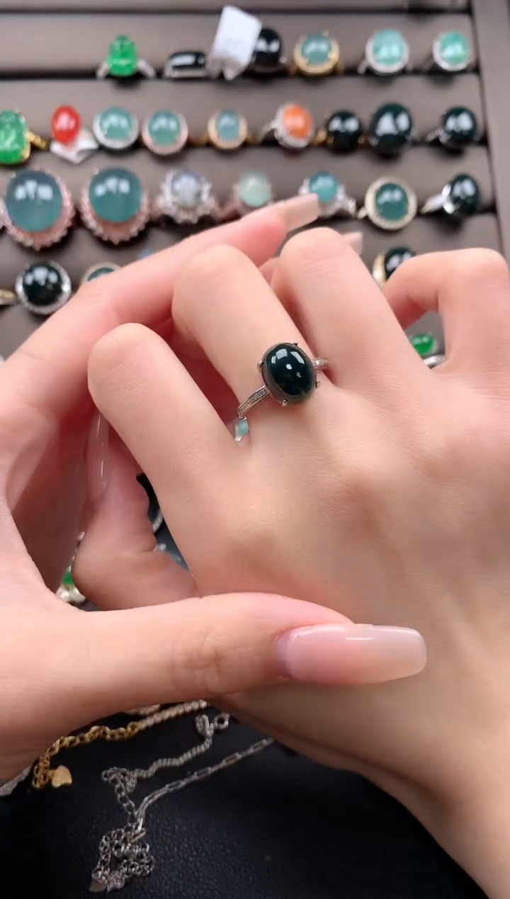 【闪购商品】翡翠戒指银S925镶嵌432432423