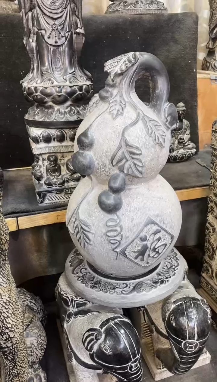 石材山西青石精品葫芦高度48厘米左右