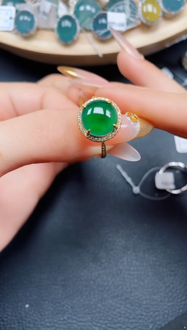 【闪购商品】翡翠戒指银S925镶嵌翡翠
