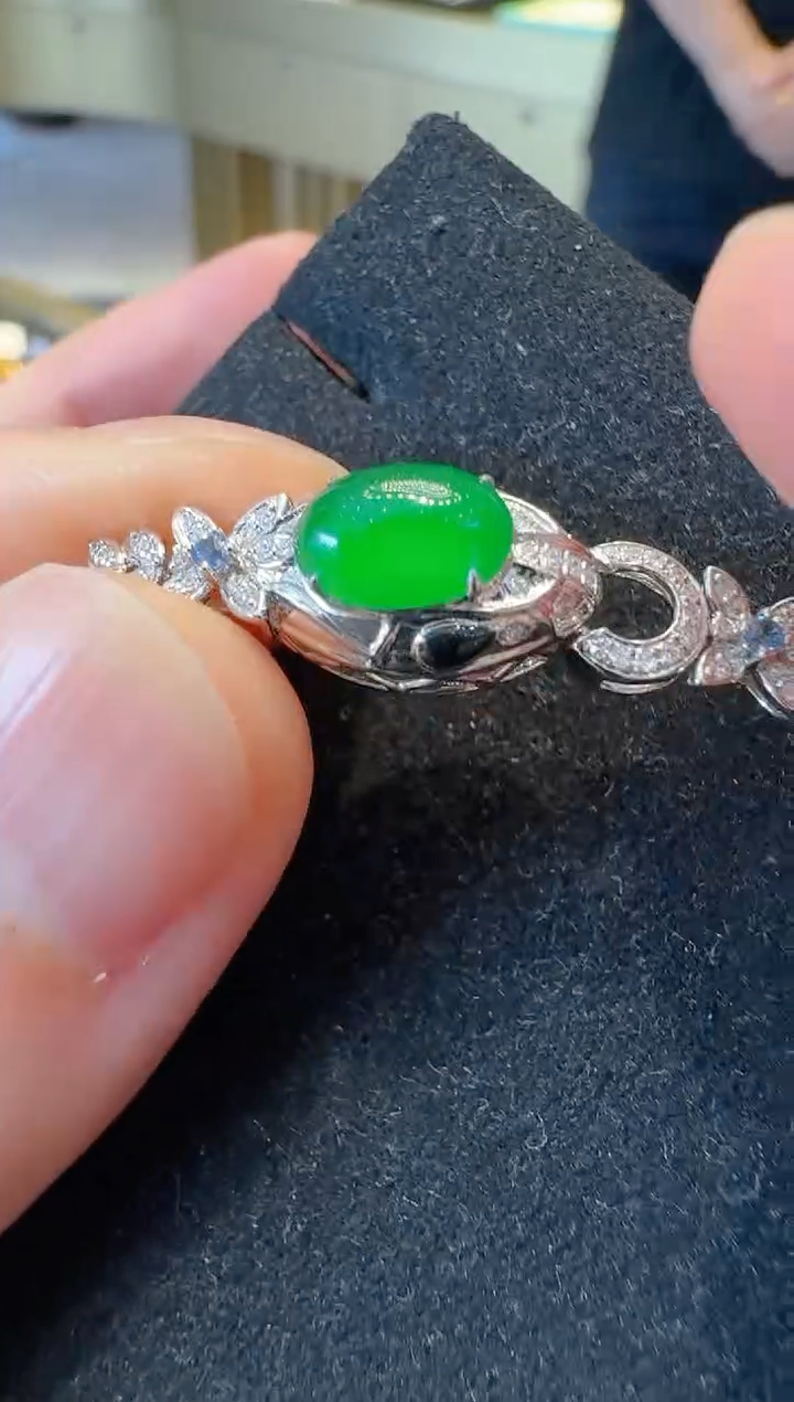 18K金镶嵌手链翡翠多样性团购批量发一件