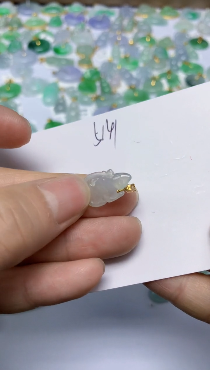 【闪购商品】翡翠挂件18K金镶嵌 天然翡翠A货