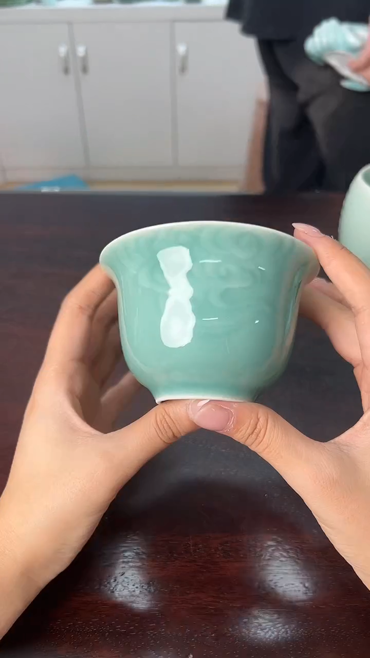 龙泉云间青瓷小米茶器