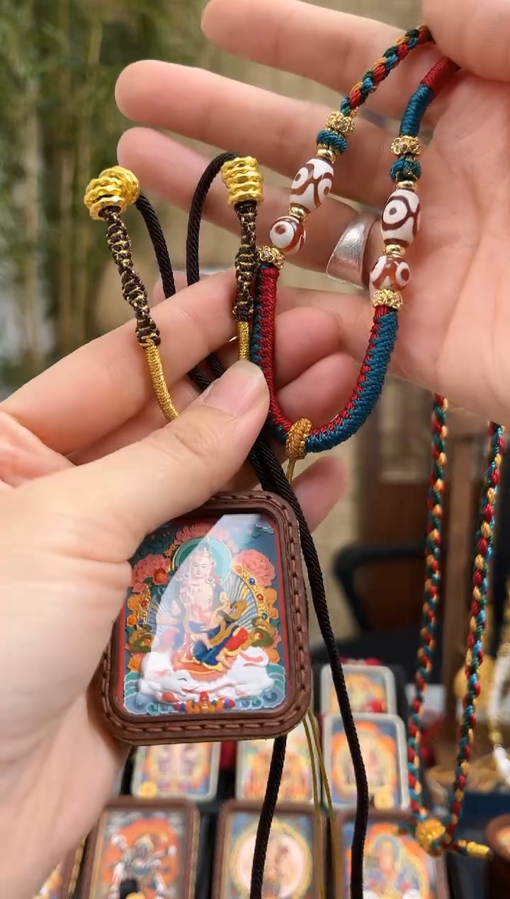 【闪购商品】吊坠皮壳彩唐虚空钱串+天珠