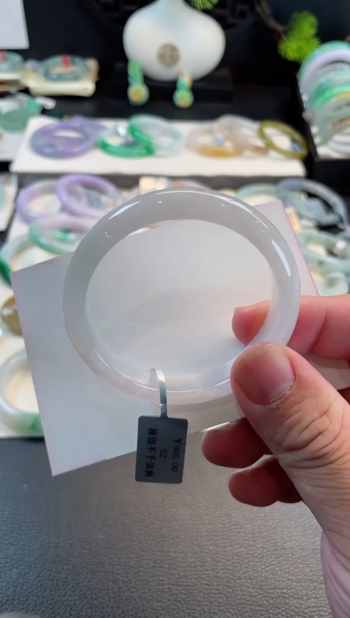 未镶嵌手镯翡翠83号链接-52#有纹裂