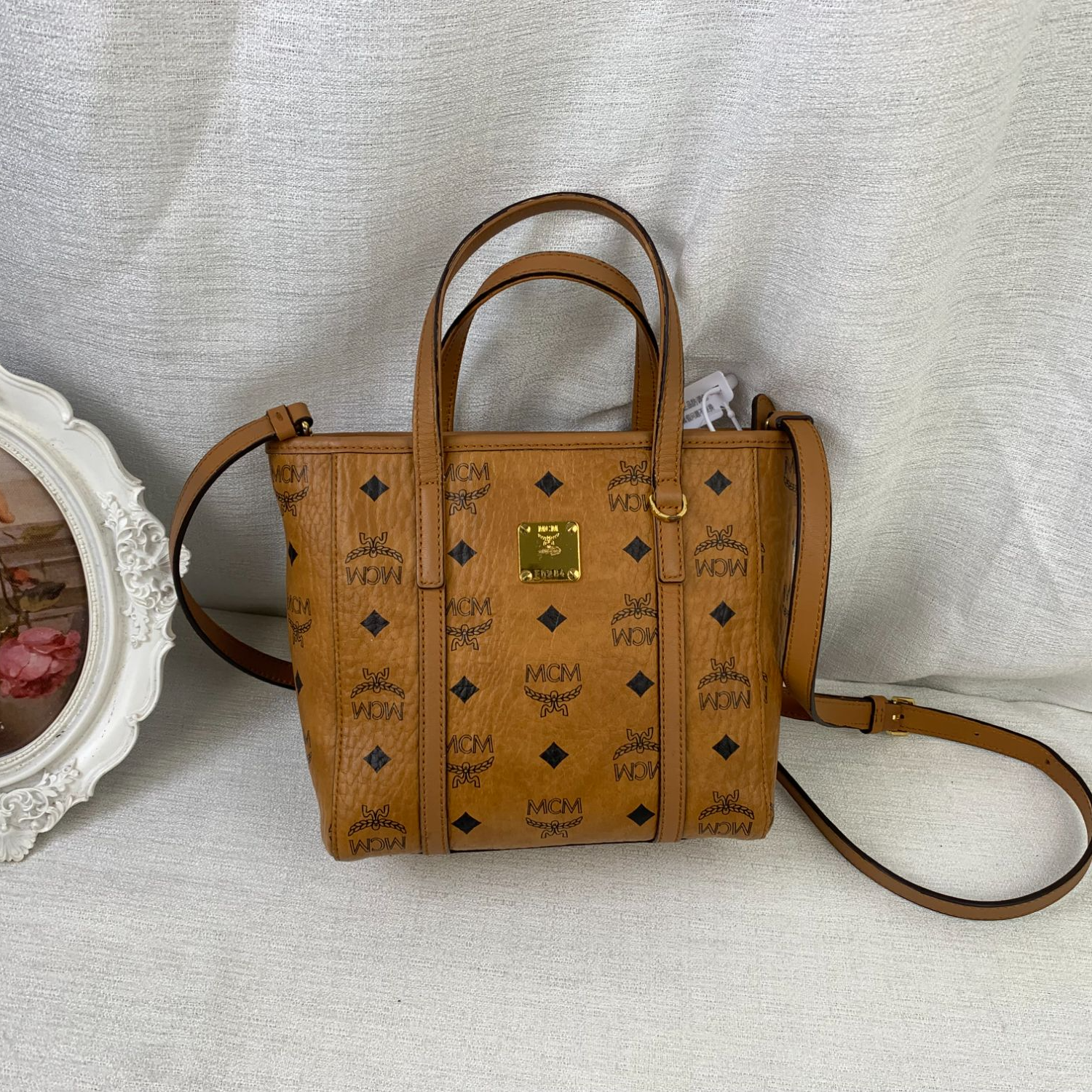 95新 MCM 干邑色菜篮子包/SD11922506/2506