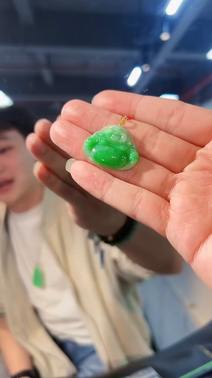 【闪购商品】翡翠颈饰18K金镶嵌缅料A货/支持复检/一件